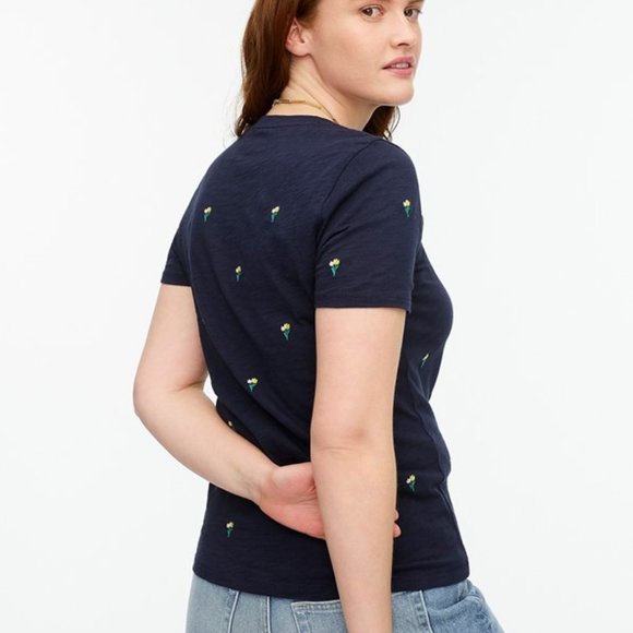 J.Crew NWT Embroidered Tulips T-Shirt Top S - Picture 4 of 11
